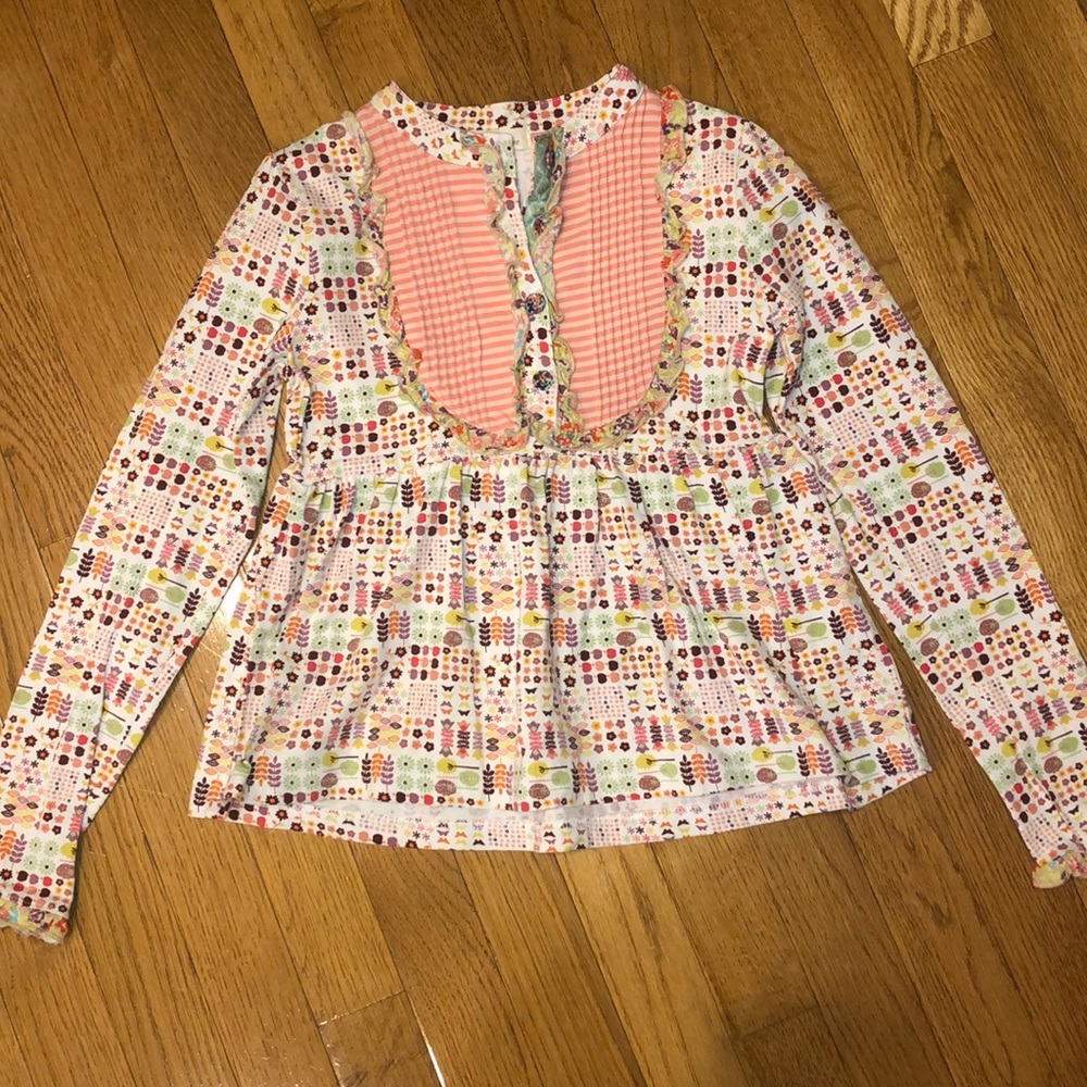 Matilda Jane Half Button long sleeve shirt size 8
